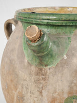 Old-world French glazed olive pot