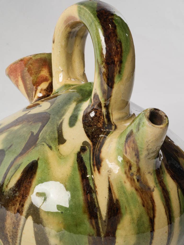 Vintage Kanti Water Pitcher w/ Glossy Marbled Glaze - 8"