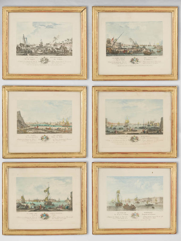 Antique French ports engravings