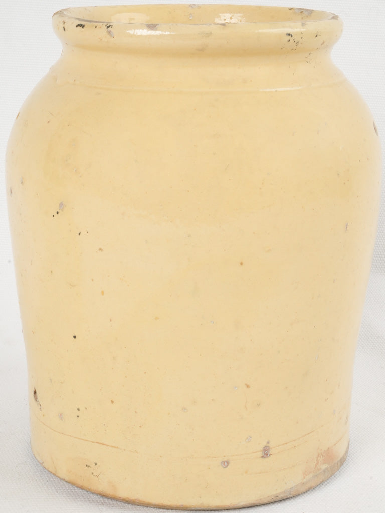 Antique yellow-glazed French ceramic pot