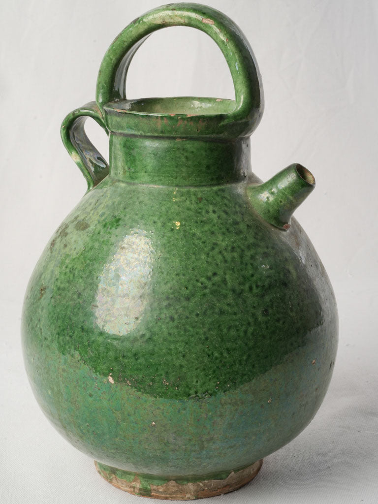 Provençal Terracotta Water Pitcher w/ Green Glaze c. 1900 - 13½"