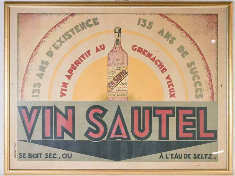 Antique Vin Sautel poster - signed Zony 1925 - 25¼" x 33"