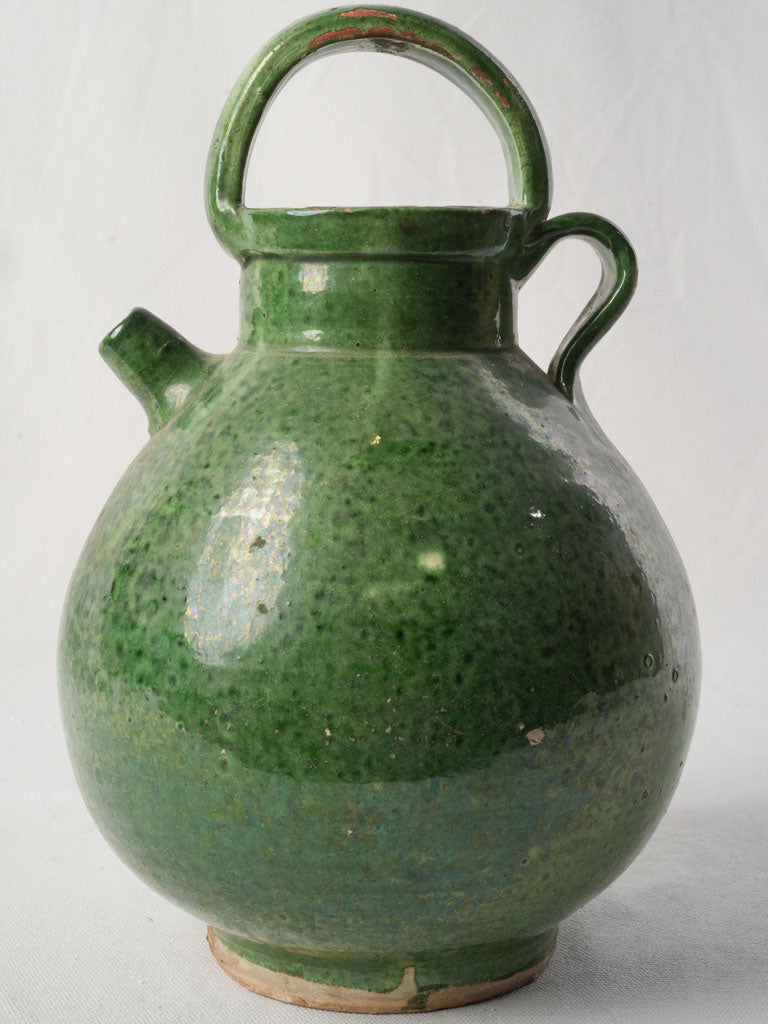 Provençal Terracotta Water Pitcher w/ Green Glaze c. 1900 - 13½"
