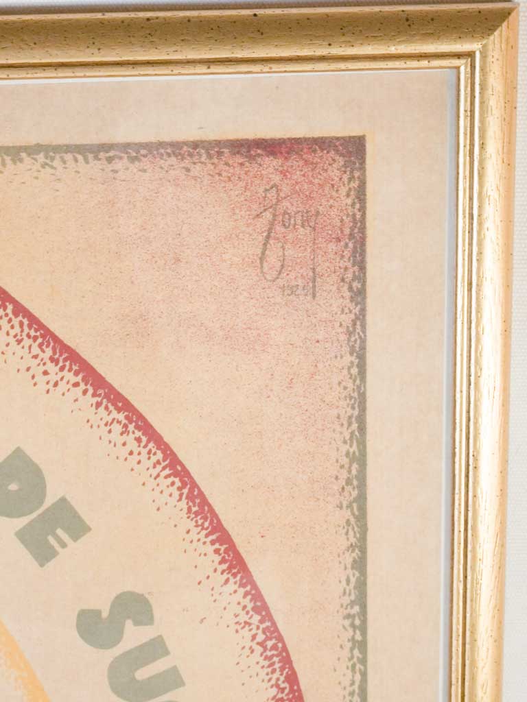 Antique Vin Sautel poster - signed Zony 1925 - 25¼" x 33"