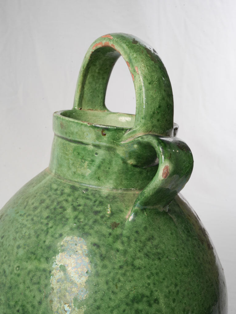Provençal Terracotta Water Pitcher w/ Green Glaze c. 1900 - 13½"