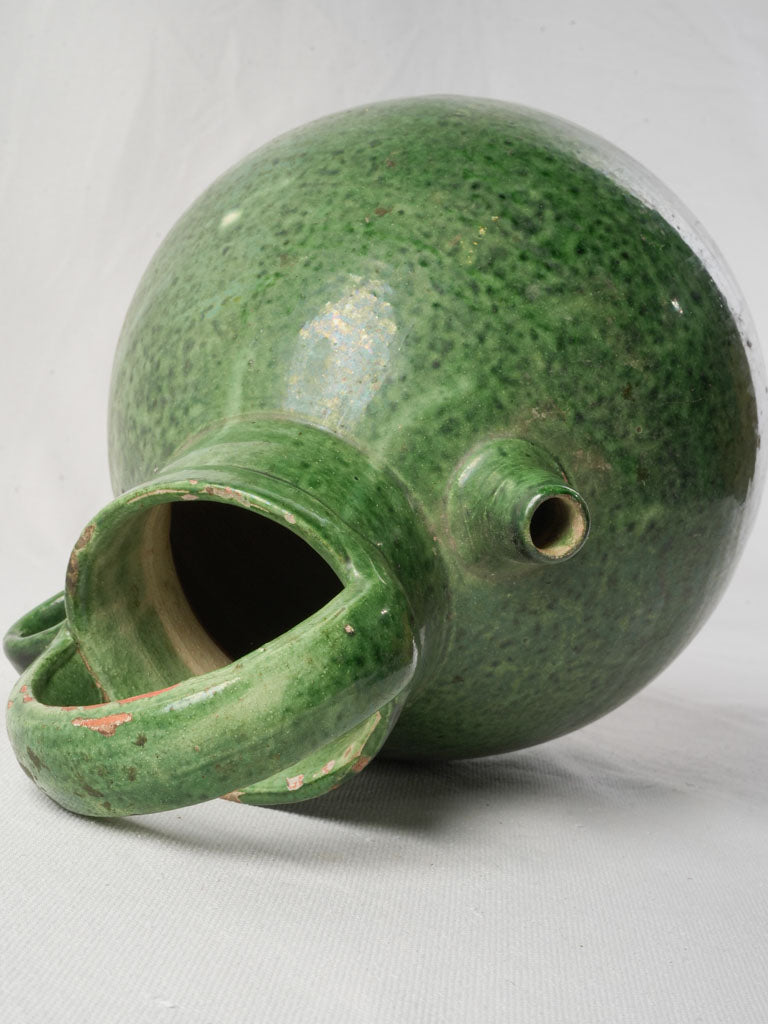 Provençal Terracotta Water Pitcher w/ Green Glaze c. 1900 - 13½"