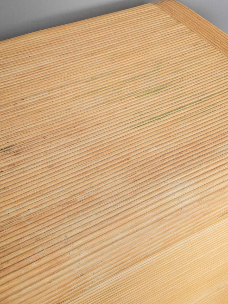 Modern 1970s pencil reed marquetry credenza