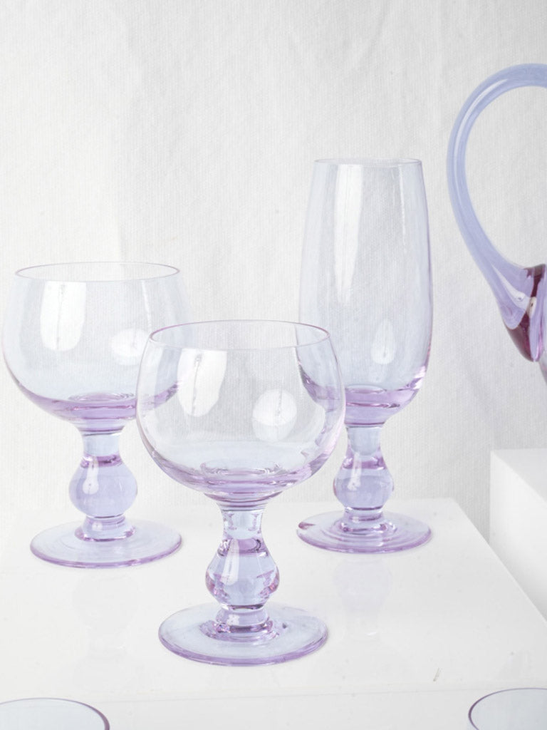 Handcrafted amethyst wine glasses  