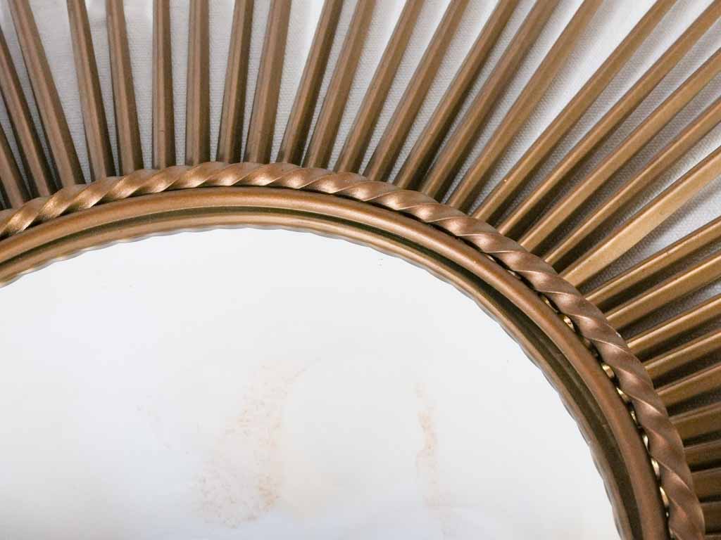 Large 1970s sunburst mirror - Chaty Vallauris 38¼"