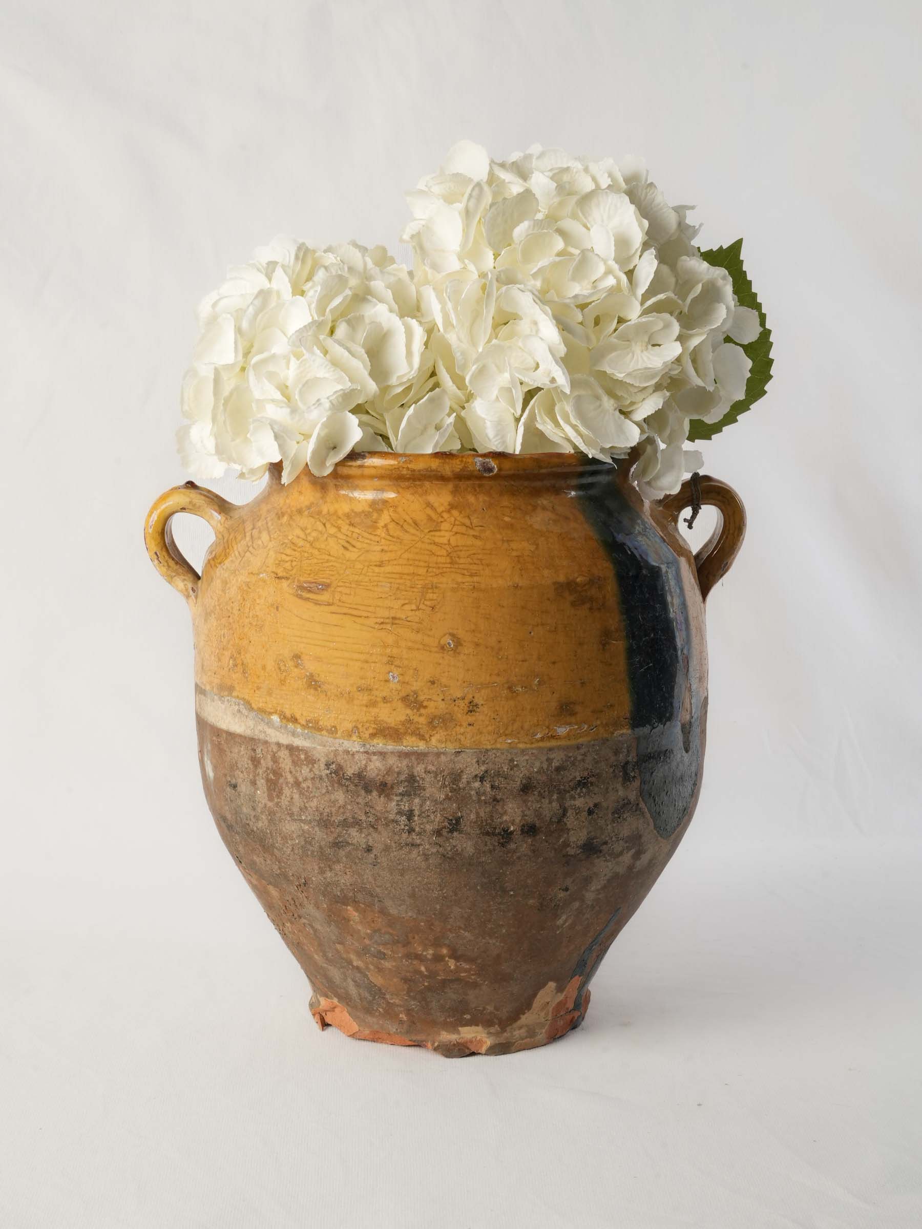 Rustic antique terracotta confit pot  