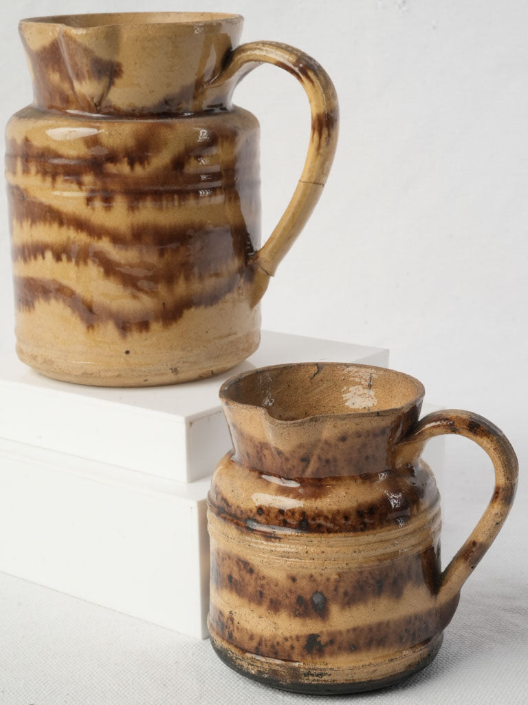 Honey-toned glazed ceramic jars  