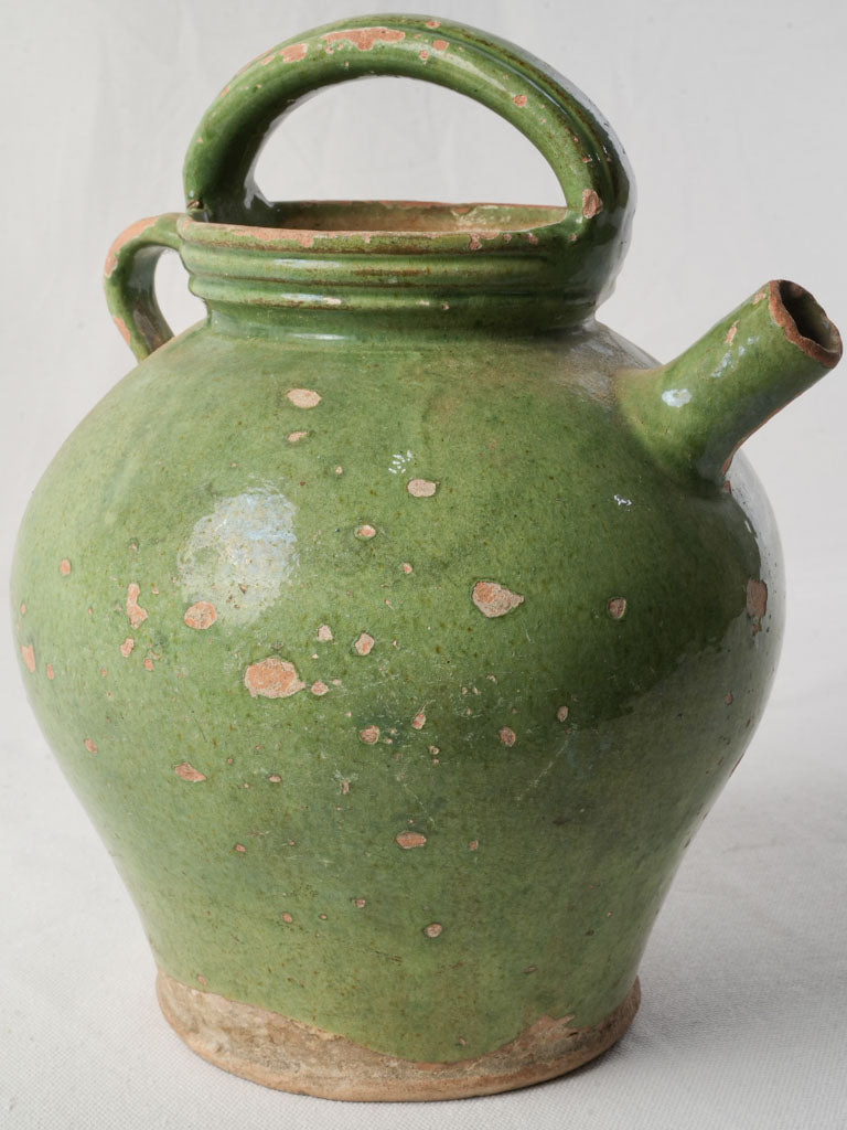 Provençal Green Glazed Cruche From The Late 19th Century - 11¾"