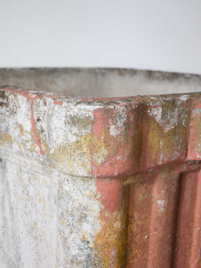 Pair of square Willy Guhl planters - red 17"