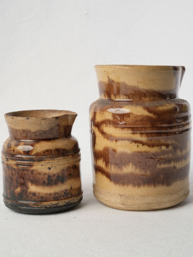 Blackened base rustic farmhouse jugs  