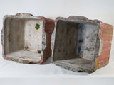 Pair of square Willy Guhl planters - red 17"
