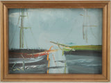 Classic sailboats painting on canvas