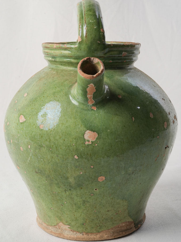 Provençal Green Glazed Cruche From The Late 19th Century - 11¾"