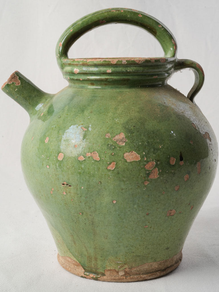 Provençal Green Glazed Cruche From The Late 19th Century - 11¾"