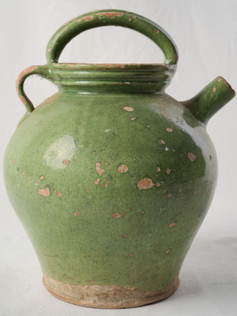Provençal Green Glazed Cruche From The Late 19th Century - 11¾"