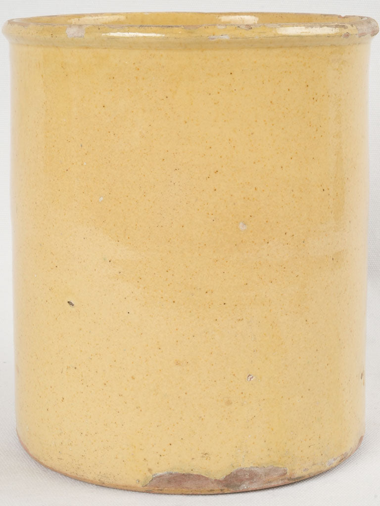 Antique French yellow-glazed preserving pot