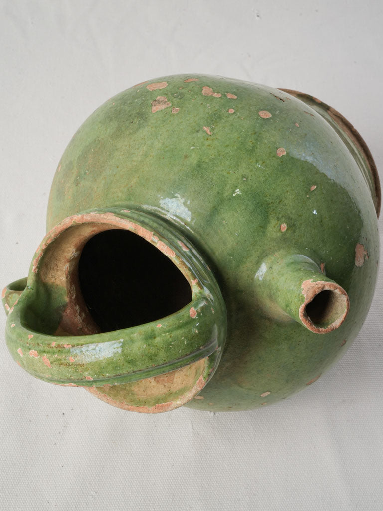 Provençal Green Glazed Cruche From The Late 19th Century - 11¾"