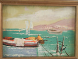 Small-scale 1960s coastal landscape artwork