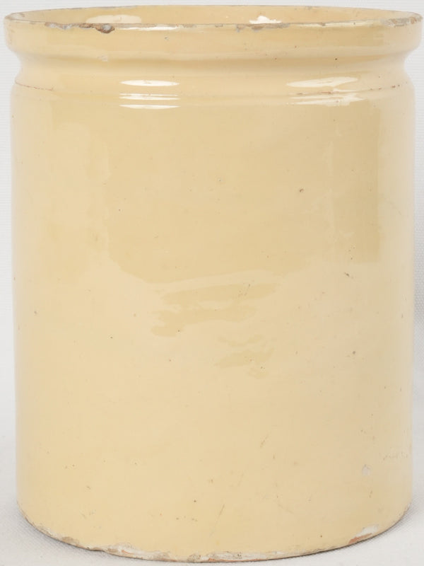 Antique yellow-glazed French preserving pot