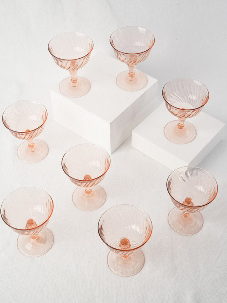 Festive pink glass serving dishes  