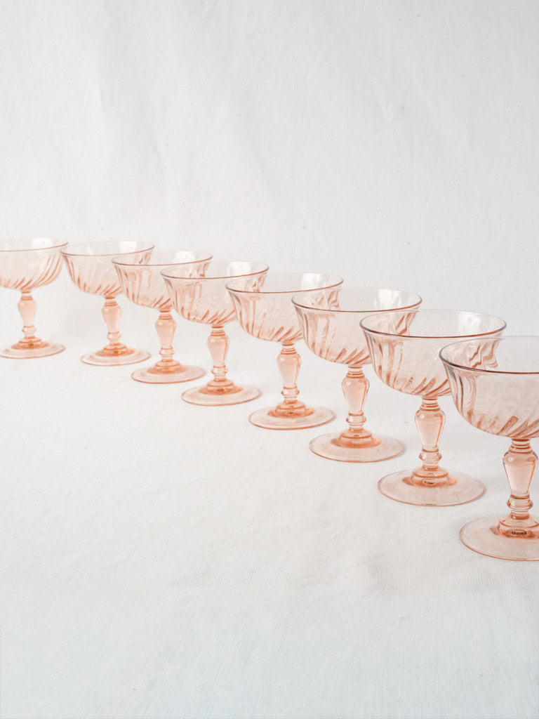 Playful retro-style champagne glasses  