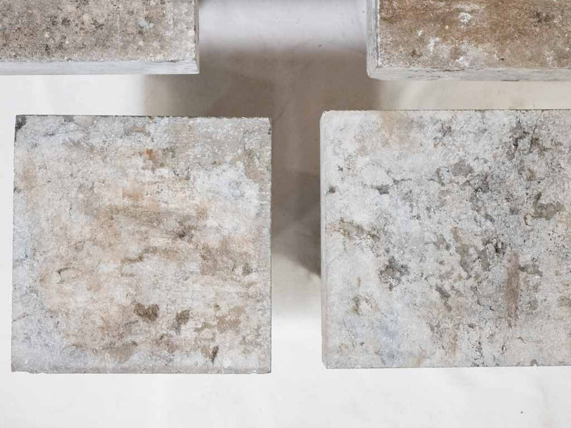Collection of 14 bluestone and oak garden pedestals
