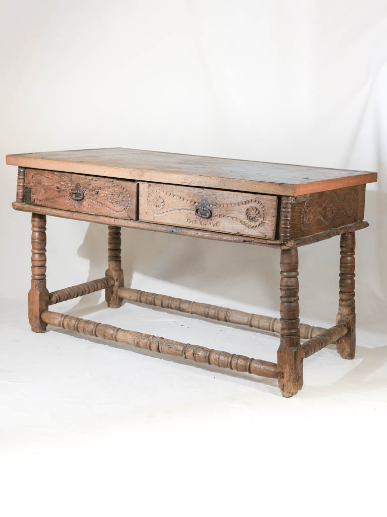 Vintage leather-topped Italian writing table