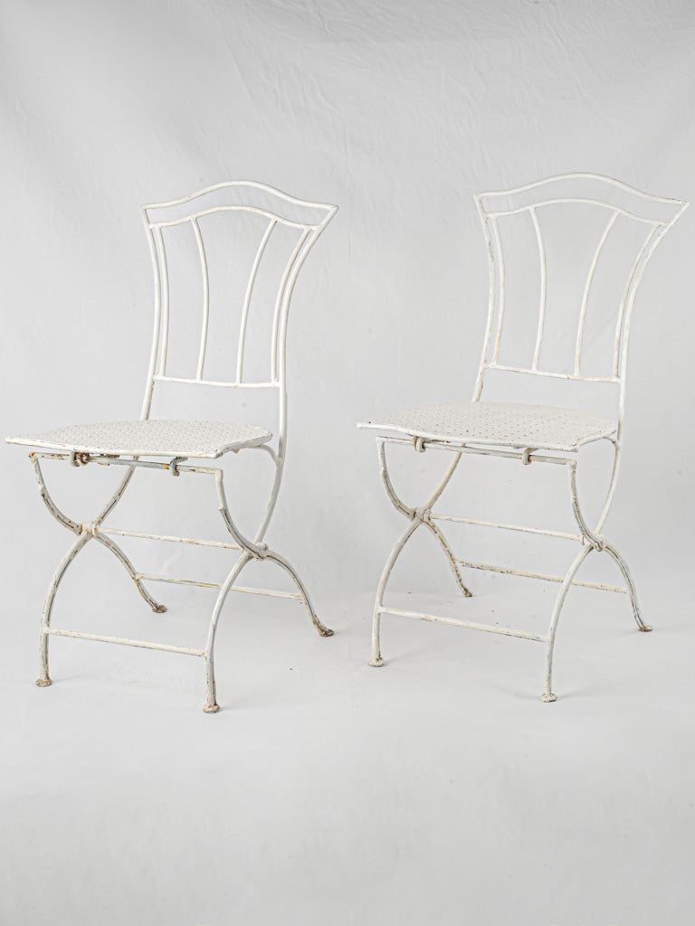 Vintage iron folding garden chairs