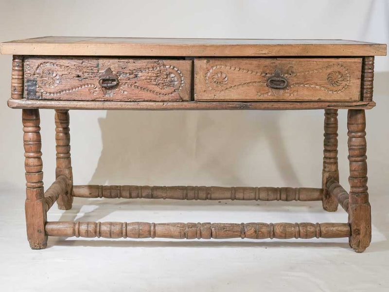 Distressed Italian Renaissance oak desk