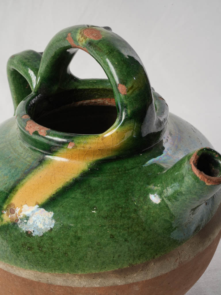 Rustic Provençal Terracotta Jug w/ Double Handle Circa 1900 - 10¼"