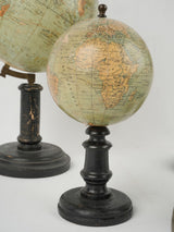 Timeless antique wooden globe set