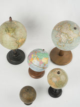 Vintage French globe on wooden stand