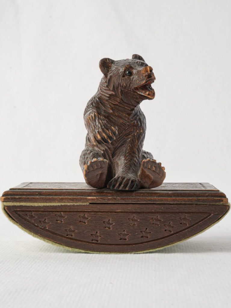 Folk-inspired limewood writing table piece