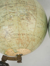 Antique French globe on wooden stand