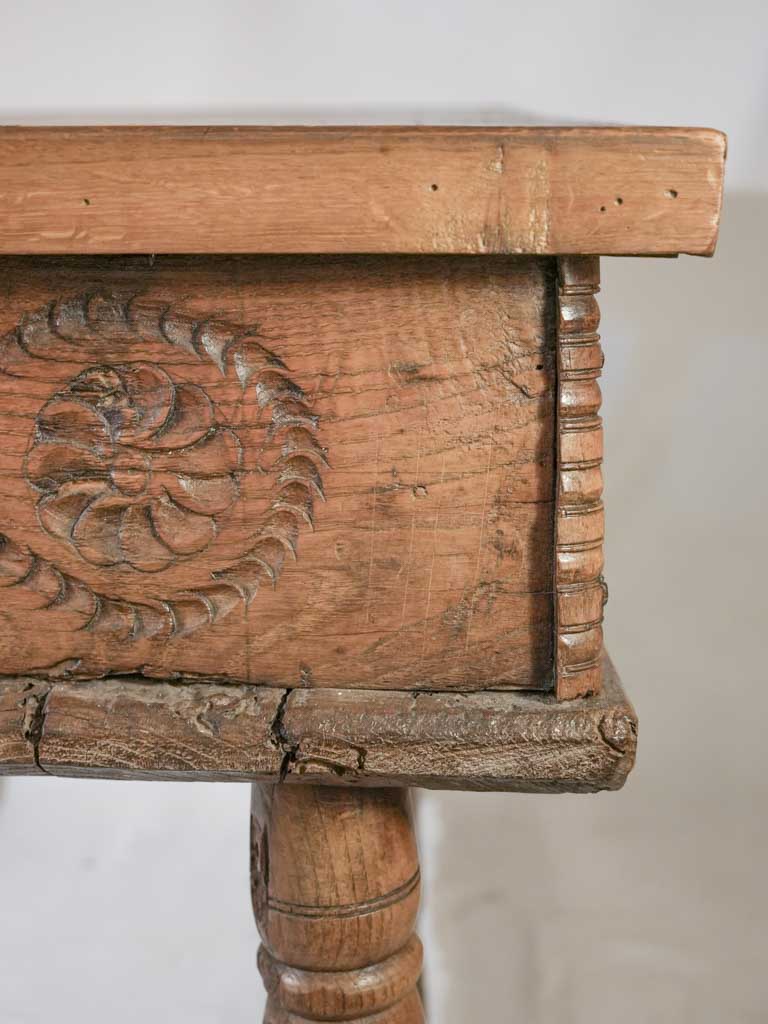 Weathered leather-inlaid Italian study desk