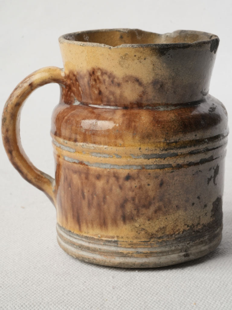 Hand-thrown vintage pottery pitcher  