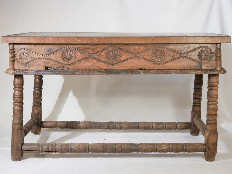 Old-world Italian oak writing table