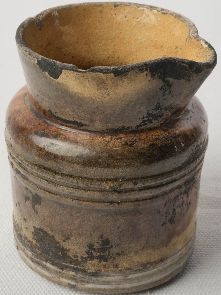 Weathered glaze French ceramic jug  