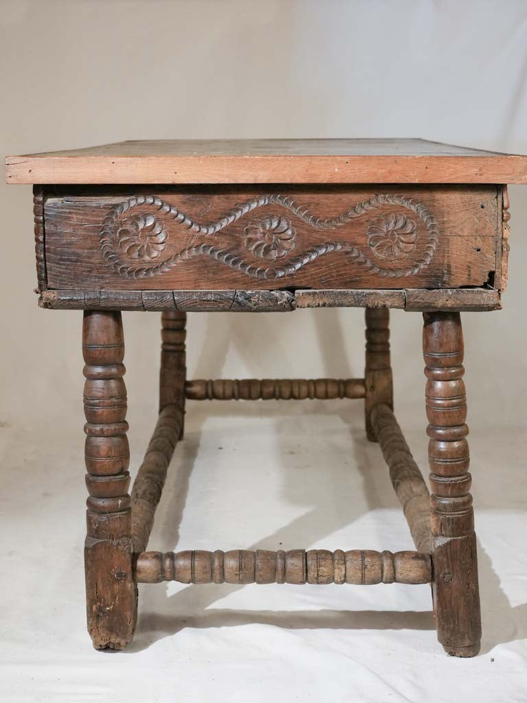 Historical Italian-crafted oak executive desk