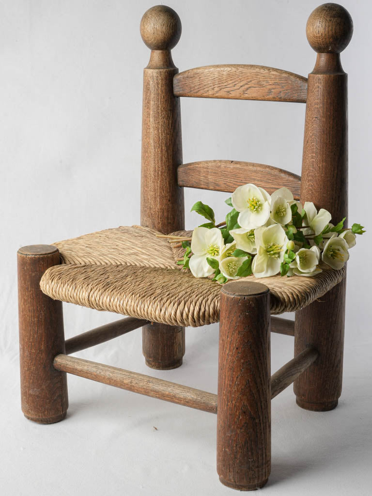 Vintage rustic oak children's chair  