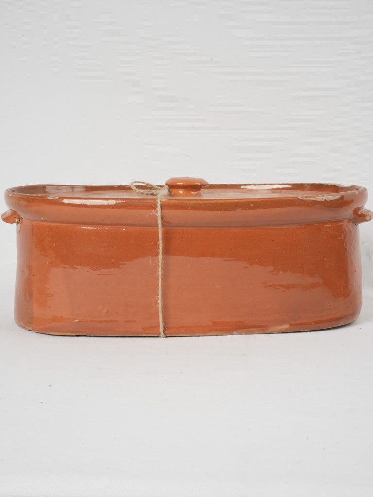 Vintage cinnamon glazed French tureen