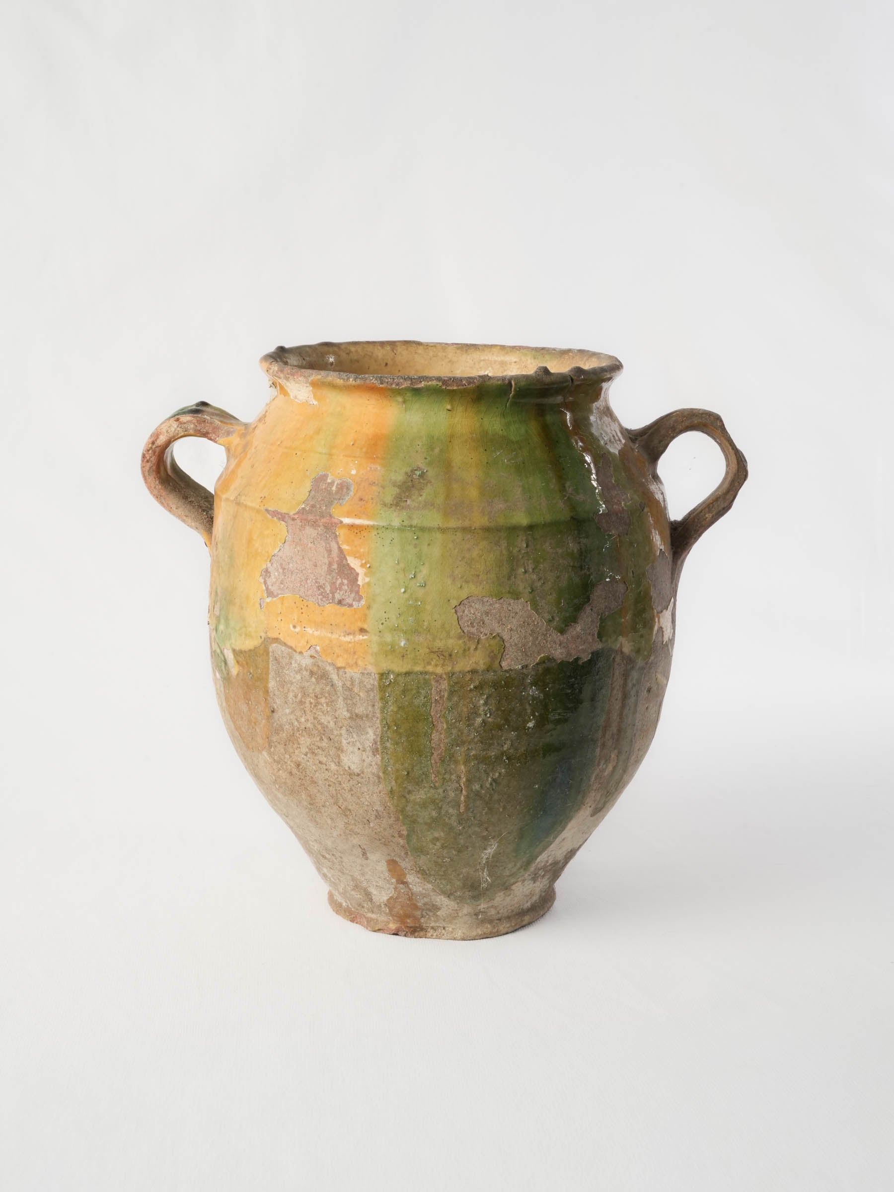 Rustic antique French confit pot