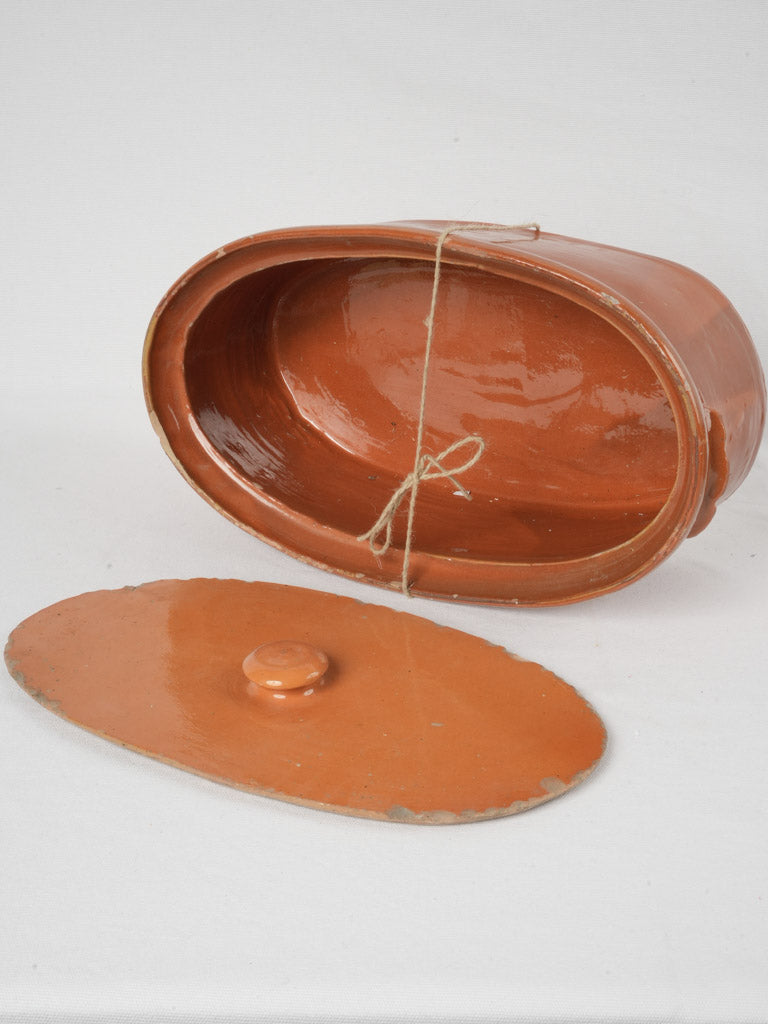 Ear-handled French glazed tureen