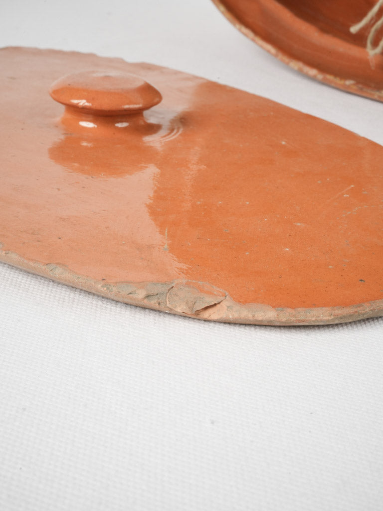 Charming red-ochre antique tureen