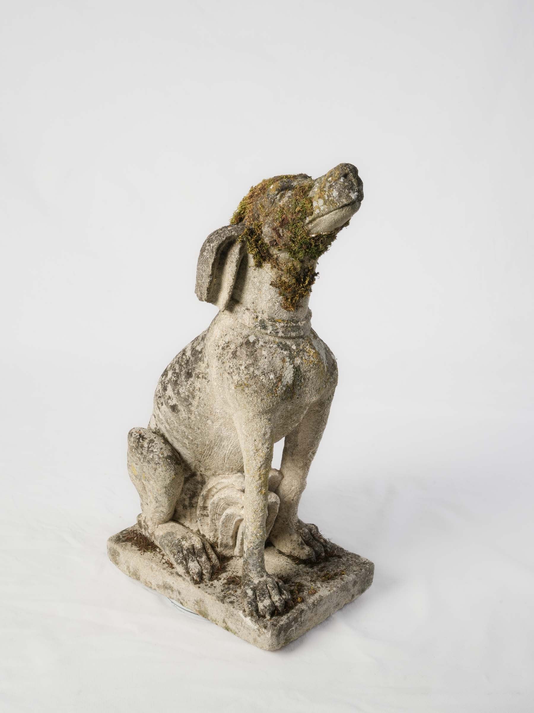 Moss-covered French estate sculpture  