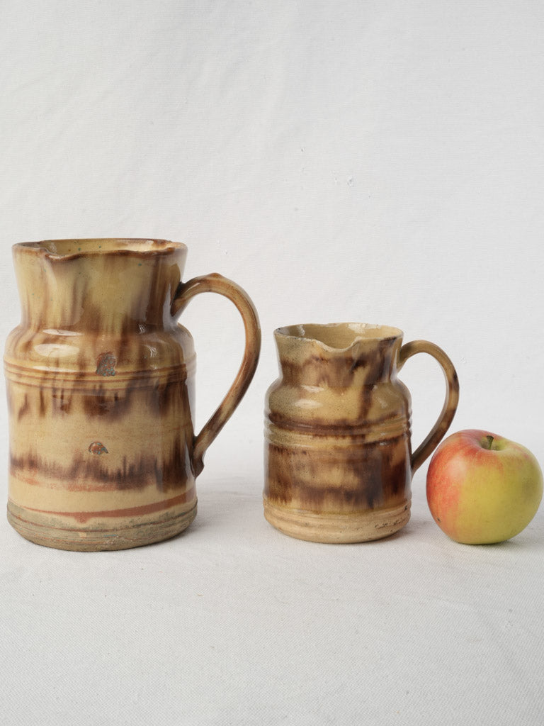 Antique French pottery pitchers